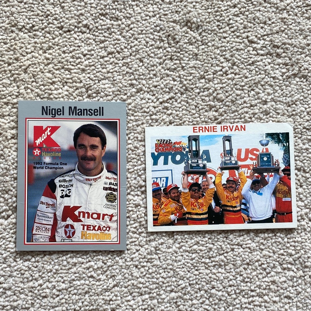 NASCAR Cards - Ernie Irvan & Nigel Manswell